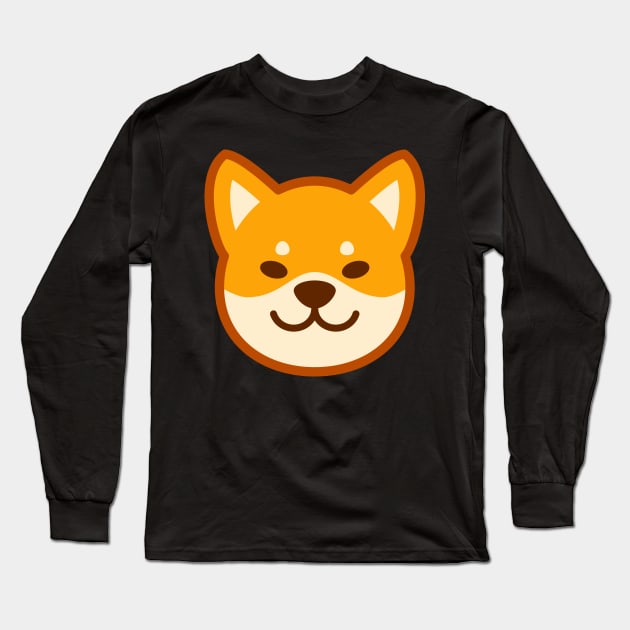 Gold Shiba: Eyes open smile Long Sleeve T-Shirt by Red Wolf